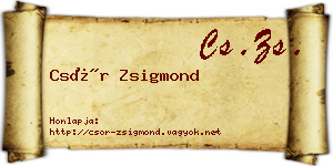 Csór Zsigmond névjegykártya